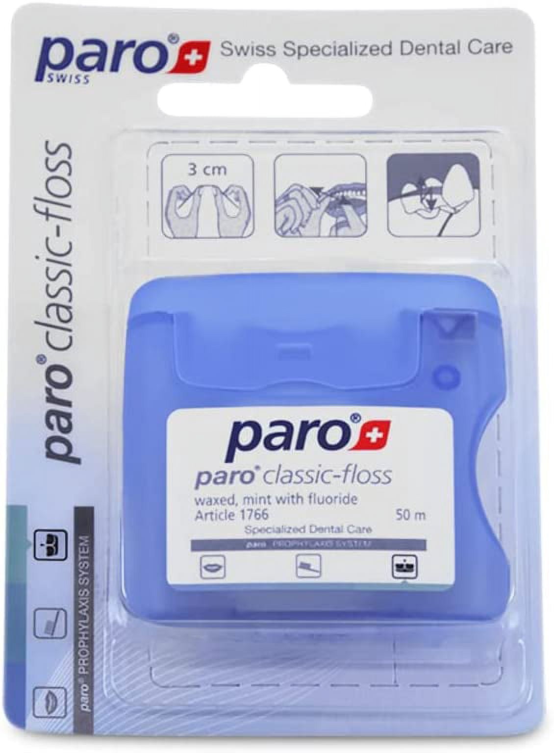 #1766 - Paro Classic Floss 50m, Waxed, Fluoridated, Mint (50m) - Pack of 12
