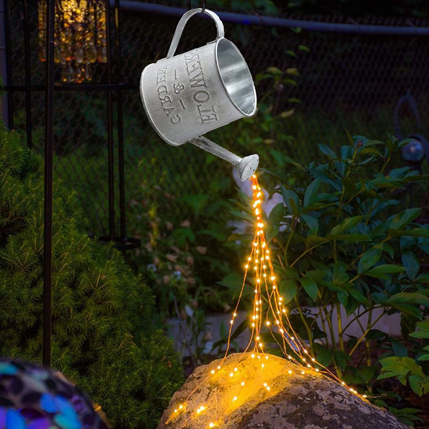 Solar Copper Led String Lights Outdoor Waterfall Fairy Icicle Lamp Garden OB19