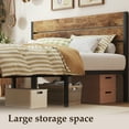 thumbnail image 4 of Fluest Queen Size Bed Frame with Headboard and Footboard,Metal Support,No Box Spring Needed, Rustic Brown, 4 of 8