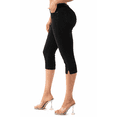 thumbnail image 3 of Women's Skinny Denim Capris Stretch Pull On Capri Jeans Inseam 21" Black Denim Size X-Large, 3 of 7