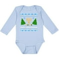 thumbnail image 3 of Inktastic Happy Chrismukkah Sweater Style with Menorah and Trees Boys or Girls Long Sleeve Baby Bodysuit, 3 of 5