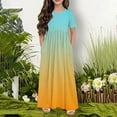 thumbnail image 3 of Efsteb Summer Dress for Girls Short Sleeve Round Neck Pleated Dress Casual Loose Long Dresses with Pockets (Light Blue,9 Years), 3 of 5