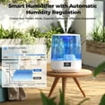 thumbnail image 6 of 6L Humidifiers for Bedroom , Cool Mist Ultrasonic Humidifier with Humidity Sensor, Top Fill 60H & 28dB Quiet Runtime, 8+1 Color Night Lights, 360° Dual Nozzle--Blue, 6 of 8