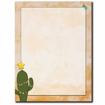 Christmas Cactus Letterhead Laser & Inkjet Printer Paper, 25 Sheets per Pack