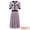 Purple, variant on DARING DIVA Short Sleeve Pleated Trendy Contrast Color A-Line Midi Dress S Purple