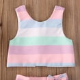 thumbnail image 4 of Kiapeise Baby Girl Pleated Skirt Sets, Striped Print Vest Tops + Tutu Skirts, 4 of 6
