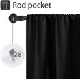 thumbnail image 3 of Purple and Black Kitchen Window Curtains 27.5 x 36 Inch Small Short Mini Cafe Rod Pocket Ombre Gothic Cool Anime Goth Living Bedroom Room Home Treatment Set of 2 Curtain Panels Drapes Tiers, 3 of 6