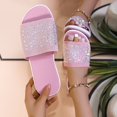 thumbnail image 3 of Pimfylm Slippers For Women Indoor Womens Flat Sandals with Cork Footbed, Open Toe Slides Adjustable Slip On Slippers for Summer Pink 9.5, 3 of 5
