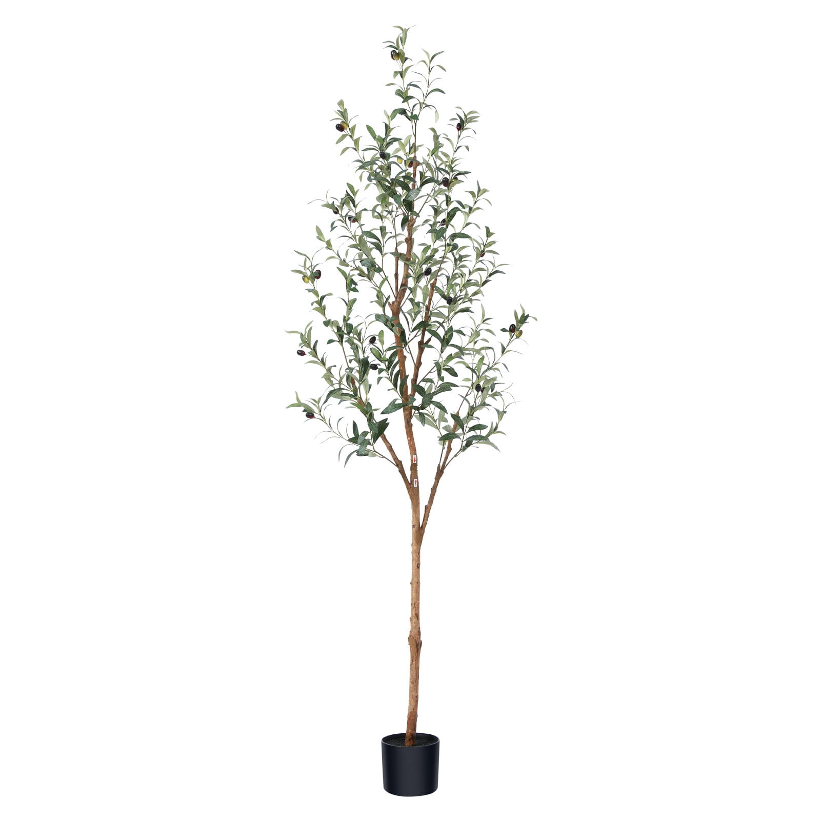 DR.Planzen 6ft Artificial Olive Tree Indoor, Tall Faux Olive Tree, Artificial Plants with Natural Wood Trunk and Lifelike Fruits for Home Office Decor