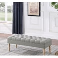 thumbnail image 3 of HomePop Classic Tufted Medium Bench - Gray Woven, 3 of 10