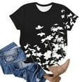thumbnail image 4 of Tnhcen Women's Summer Short Sleeve Printed Crewneck Tops | Plus Size Friendly S-3XL | Polyester Spandex Blend Casual Blouses, 4 of 6