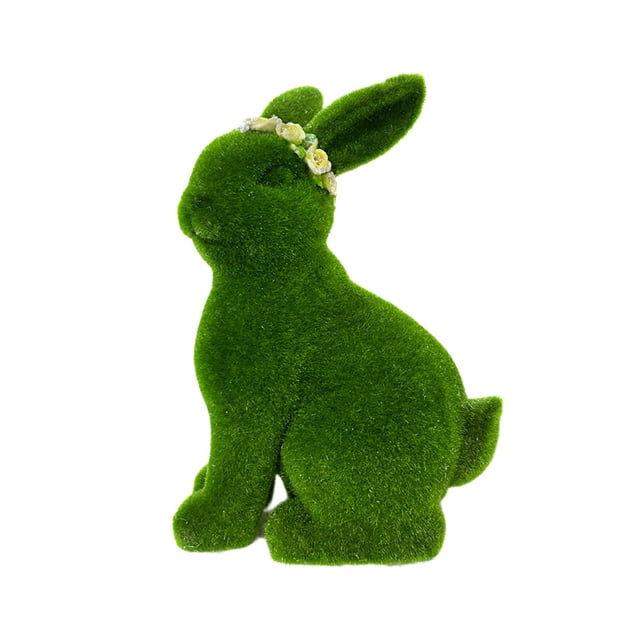 Decoración de conejito de Pascua: este encantador conejo de peluche verde agrega un toque festivo a su escritorio y realza sus celebraciones navideñas y de primavera.
