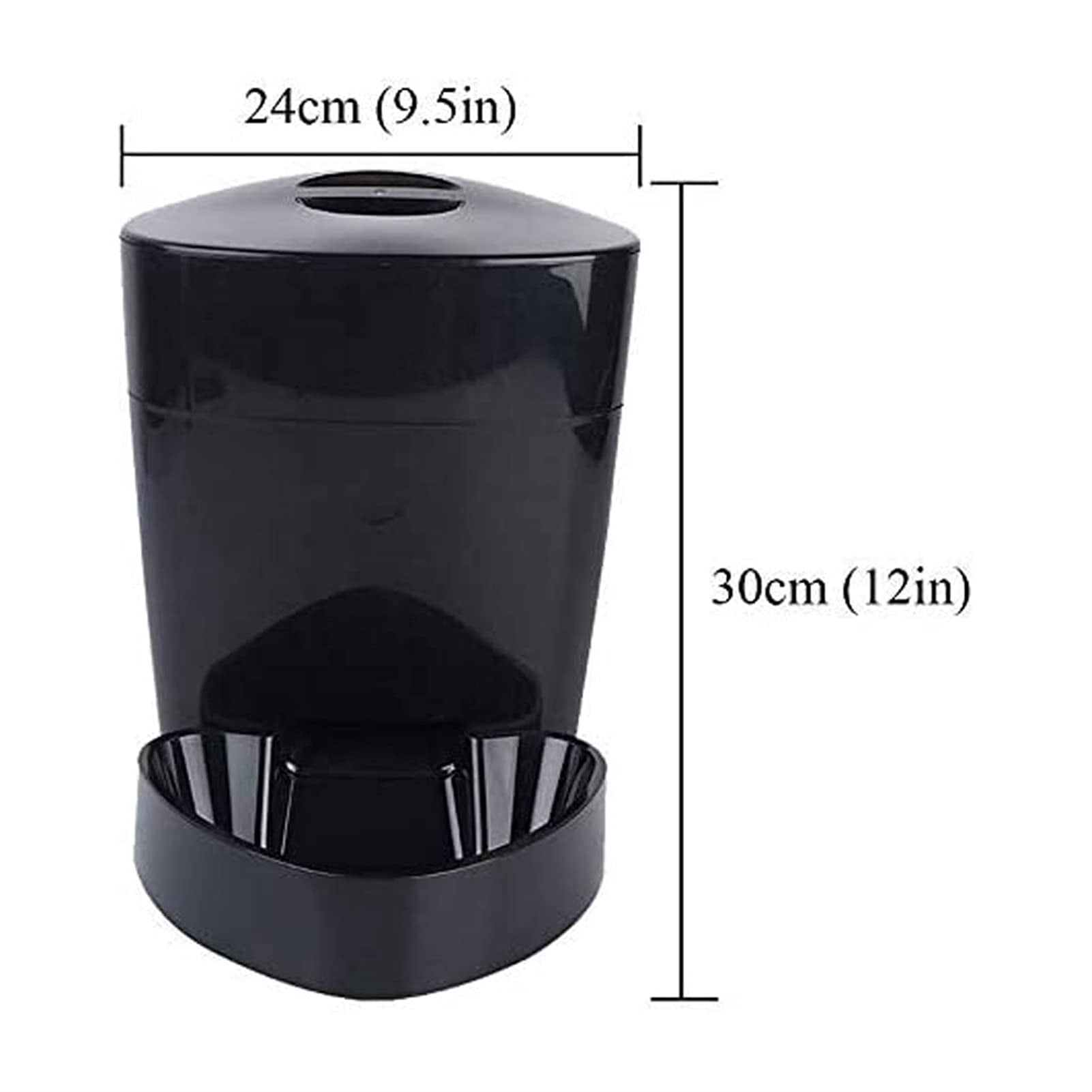 CNV Automatic Pet Feeder Feeder Food Dispenser for Cat Small Dog with Two-Way Splitter up to 6 Meals with Portion Control - Battery and Plug-in Power, Black