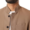 thumbnail image 4 of Langwyqu Stand Collar Men Solid Color Long Sleeved Buttons Blazer Coat, 4 of 5