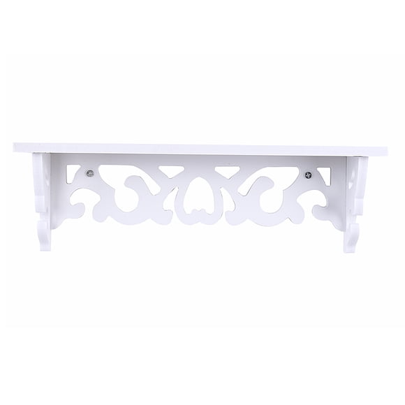POCREATION White Wood Floating Display Shelves Wall Mount Storage Home Living Romm Decor