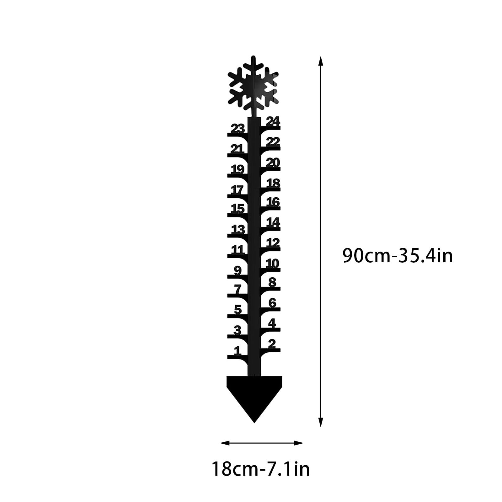 Wrought Iron Snowflake Snow Gauge, Christmas Holiday Outdoor Decoration with Measuring Ruler, 24 Inch Metal Stake for Garden, Yard, and Winter Display