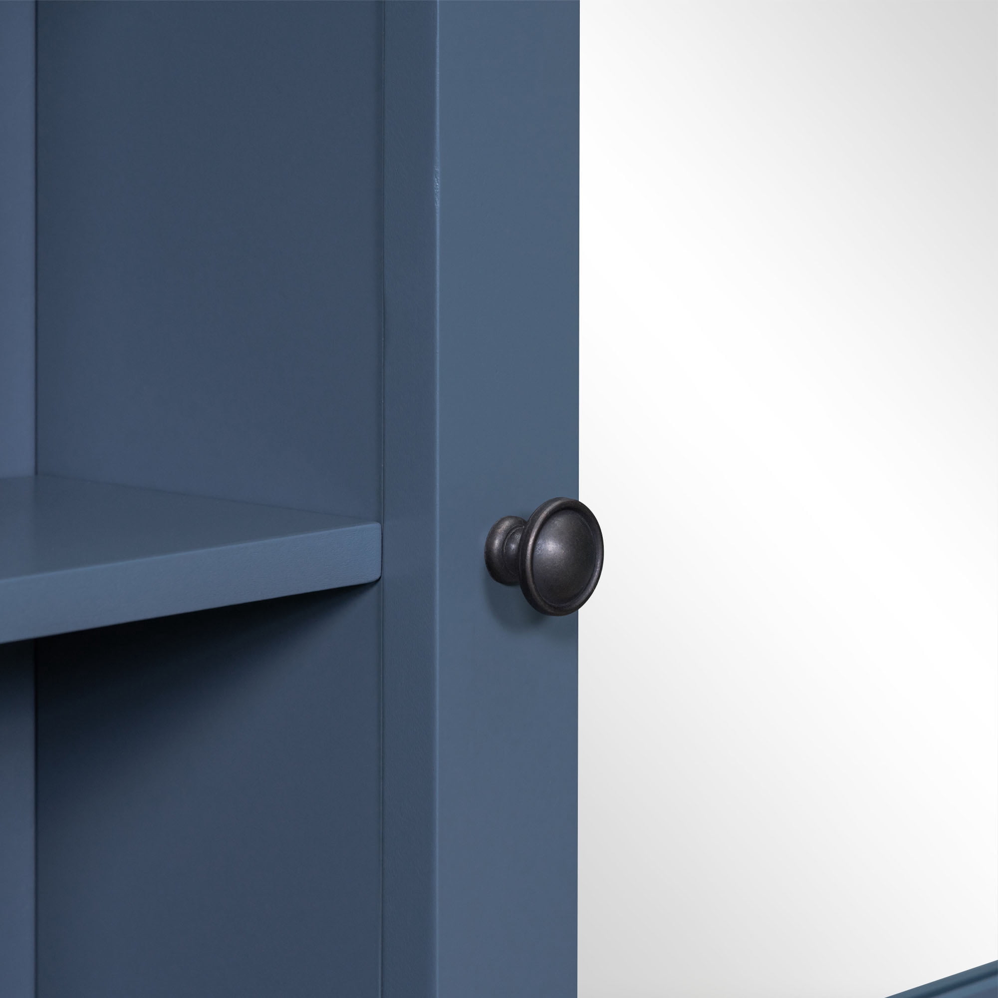Aukfa Wall Mounted Bathroom Storage Cabinet,Medicine Cabinet with Mirror - Blue