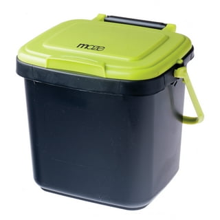 Cooler Kitchen 3 Liter Compost Bin with EZ-No Lock Lid, Plastic Liner & Charcoal Filters-Sturdy Construction & Odor-Free Seal w/Dishwasher Safe Bucket