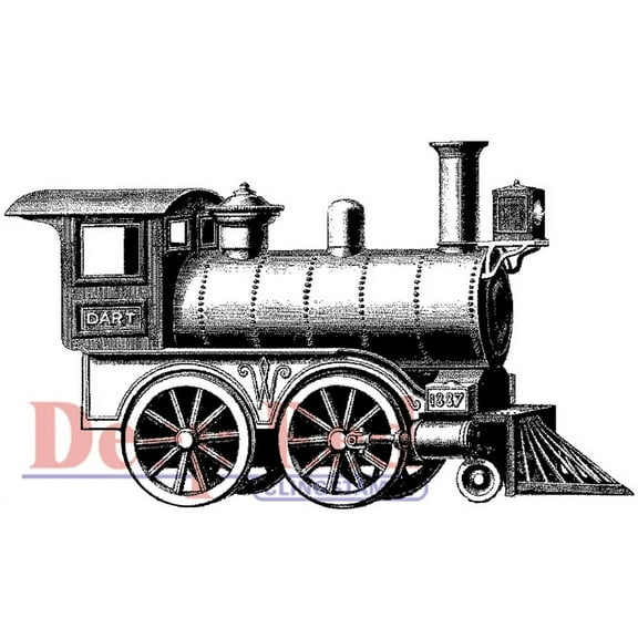 Deep Red Cling Stamp 3"X2"-Locomotive