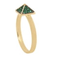 thumbnail image 3 of KIRAN FINE JEWEL Round Green Emerald Pyramid Cocktail Band Ring Yellow Gold Plated 925 Silver Wedding Women Gemstone Statement Jewelry Gift For Her, 3 of 5