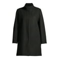 thumbnail image 3 of Time and Tru Women's Plus Size Faux Wool Funnel Neck Coat, 3 of 6