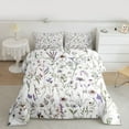 thumbnail image 2 of Manfei Girls Floral Blossoms 3-Piece Full Size Comforter Sets,Spring Graden Bedding Comforter Set,Botanical Plants Lightweight Bedding Sets,Breathable Home Decor, 2 of 8
