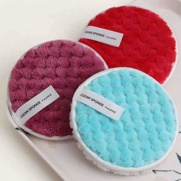 3 Pcs Powder Puffs, Large With Strap Pure Cotton For Powder Foundation, Blending For Loose