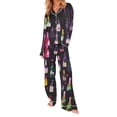 thumbnail image 2 of Dianli Pajama Set Sleepwear Women Casual Printed Long Sleeve Lapel Top And Relaxed Pants Soft Breathable Blend Comfortable Homewear Nightwear Loungewear, 2 of 8