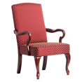 thumbnail image 1 of Comfort Pointe Derby Red Jacquard Fabric Gooseneck Solid Wood Arm Chair, 1 of 7