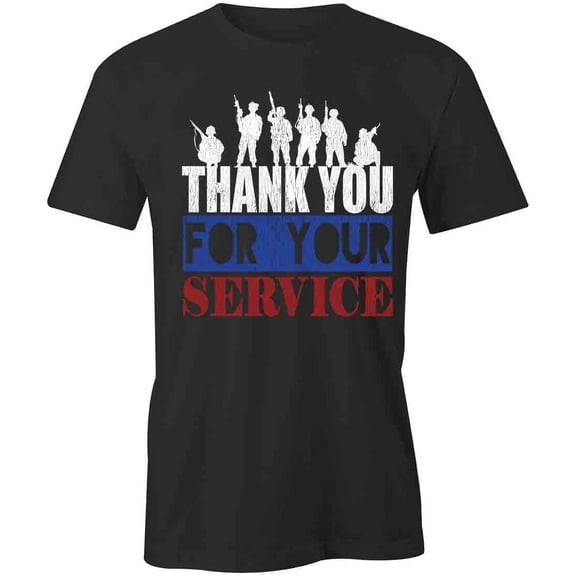 Thank You T-Shirt | Patriotic American Black Tee Gift
