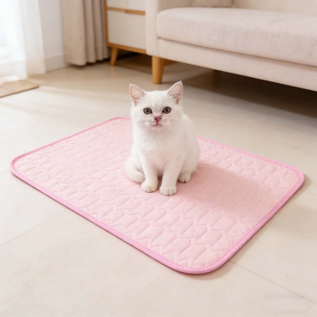 Alfombrilla de verano de seda de hielo para perros y gatos, 30x40 cm, alfombrilla refrescante para dormir, alfombrilla lavable para sofá de mascotas para clima cálido