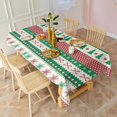 thumbnail image 3 of Green Christmas Tree and Snowflake Pattern Rectangle Tablecloth 60"x120",Waterproof Polyester Rectangle Table Cloth, Wipeable Spillproof Polyester Tablecloth for Dining, Camping, Indoor and Outdoor, 3 of 6