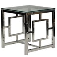 thumbnail image 2 of Cortesi Home Kamdyn Square Contemporary End Table, Metal & Glass, 2 of 2