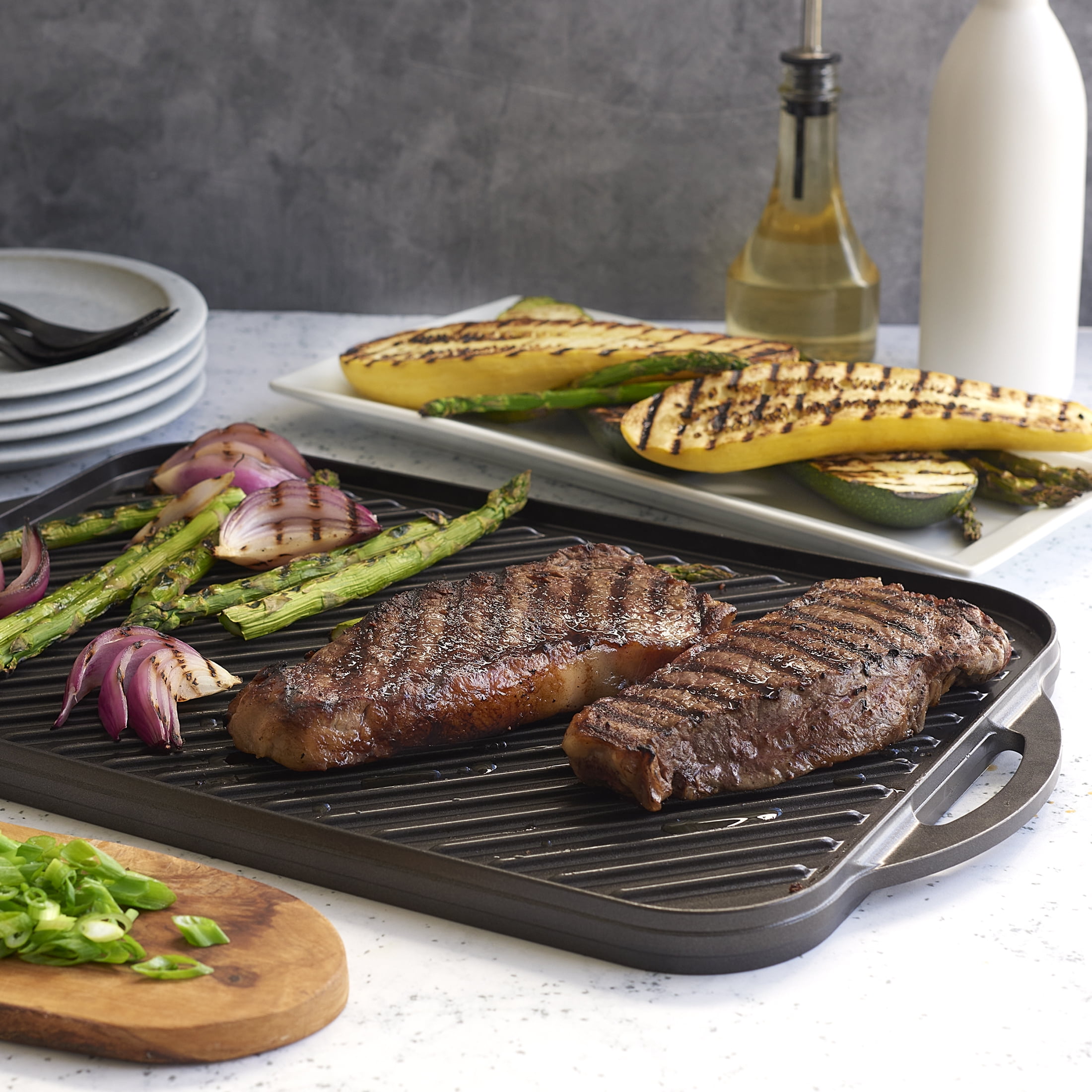 Nordic Ware Deluxe Cast Aluminum Reversible Grill Griddle Black Walmart