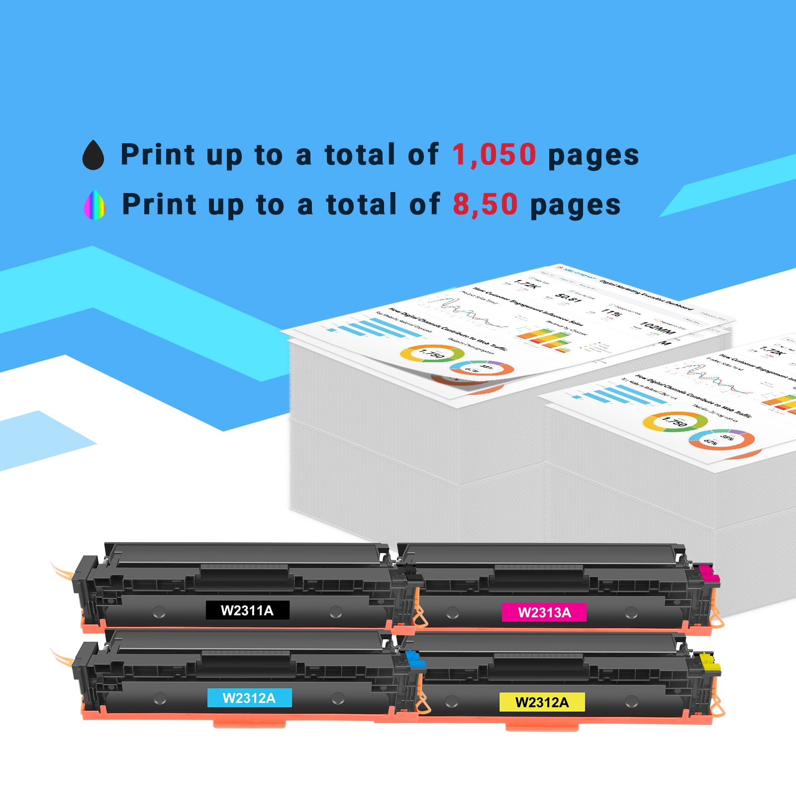 215A Toner Cartridges With Chip Compatible for HP 215A W2310A Laserjet M182nw M183fw M182n Color M155a M155nw M182 M183 Printer Ink 4 Pack