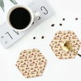 thumbnail image 4 of Lsque Tropical Desert Pattern 4" Drink Coasters Set of 4, PVC Leather Absorbent Coasters, Table Coaster Set Decorative Coffee Cup Coasters Housewarming Gift -Hexagon, 4 of 6
