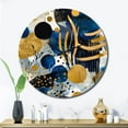 thumbnail image 3 of Designart "Abstract Pattern with Blue and Golden Textures XIX" Modern Geometric Oversized Wall Clock, 3 of 5