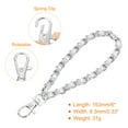 thumbnail image 2 of Uxcell Chain Strap Wristlet, 7" Hand Wrist Lanyard Leather Wristlet Strap for DIY, Silver, Silver, 2 of 7