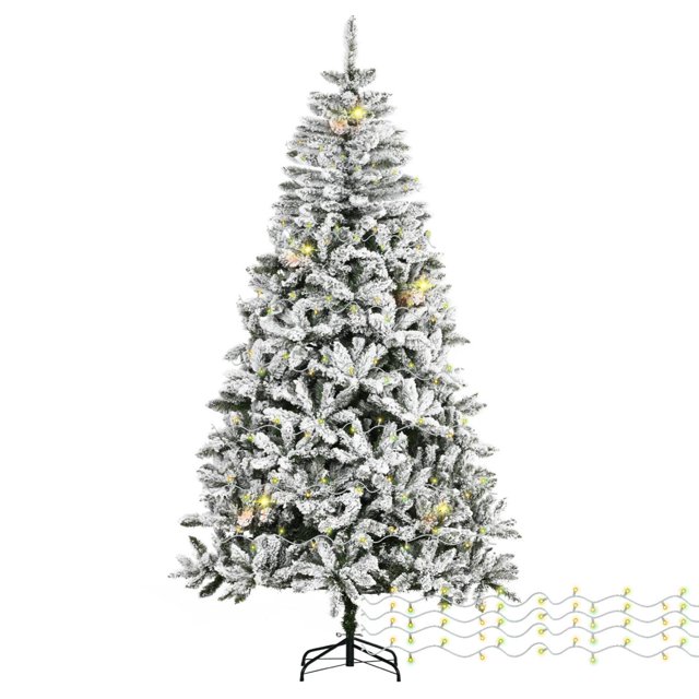 Árbol de Navidad Nevado Pino Artificial 1.80M Frondoso + Guirnalda De 250 Luces LED 25M Skygreen
blanco