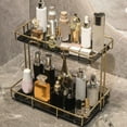 thumbnail image 2 of Iron Bathroom Organizer Countertop, , Household Display Storage Shelves, Makeup Organizer for Countertop Desk Bathroom - Black gold, 2 of 7