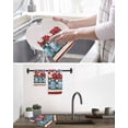 thumbnail image 6 of 4th of July Kitchen Dish Towels for Drying Dishes Set of 4, Independence Day Red Floral Blue Star Waffle Weave Microfiber Terry Hand Tea Bathroom Towels Quick Dry & Absorbent Towel 15.7x23.6, 6 of 7