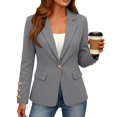 thumbnail image 2 of Breezora Women's Long Sleeve Single Button Blazer Work Suit Coat Casual Fall Office Jackets for Women, 2 of 7