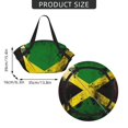 thumbnail image 4 of Jamaican Flag Vintage 2-in-1 Foldable Picnic Blanket Tote Bag Shoulder Handbag, Large Circular Outdoor Mat for Beach Camping Park, 4 of 5