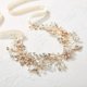 thumbnail image 4 of Flower Girl Headband for Wedding, Baby Girl Flower Pearl Hair Piece, Gold Headpiece, 4 of 4