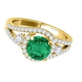 thumbnail image 3 of Mauli Jewels Engagement Rings for Women 1.65 Carat Halo Emerald And Diamond Engagement Ring 4 prong 14k Yellow Gold, 3 of 7