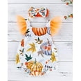 thumbnail image 4 of Styles I Love Infant Baby Girls Harvest Pumpkin Print Cross Back Romper with Headband 2pcs Autumn Holiday Thanksgiving Outfit, 4 of 7