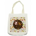 thumbnail image 1 of Christmas Tote Bag, Dancing Santa and Reindeer Happy New Year Childish Party Doodle, Cloth Linen Reusable Bag for Shopping Books Beach and More, 16.5" X 14", Cream, by Ambesonne, 1 of 2