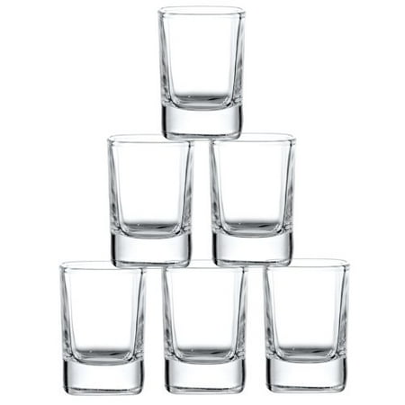 

JoyJolt City Heavy Base Shot Glasses 2 oz. Every Day Drinking Glasses (Set of 6)