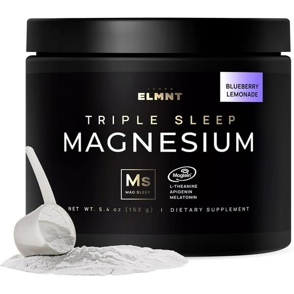 Magnesium L-Threonate Triple Sleep Drink w. Apigenin, Theanine, Melatonin - 5X Strength Magnesium for Sleep Magtein Magnesium Threonate Supplement Powder Natural Sleep Aid Adults, Cortisol Supplement