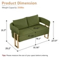 thumbnail image 6 of 51" Small Sofa Couch Comfy Modern Teddy Upholstered 2-Seater Love Seats for Apartment,Bedroom,Office,Green, 6 of 8